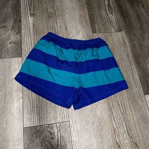 Vintage Athletic Works swim trunks suit blue green mesh lined shorts Large